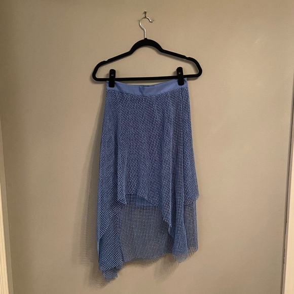 Diane Von Furstenberg Asymmetric Layered Mesh Midi Skirt, Size 2 - Picture 6 of 15